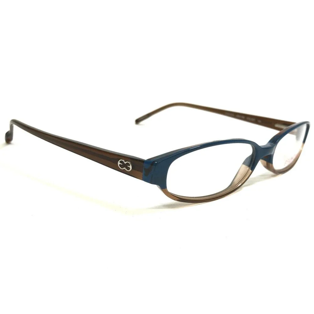 ESCADA Eyeglasses Frames VES 018L COL.6CF Clear Brown Blue Oval Logos 52-15-140